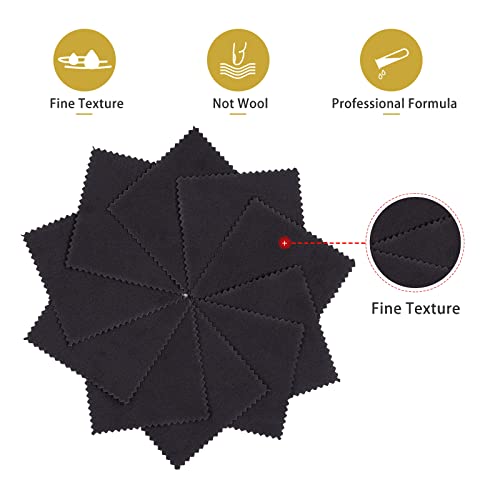 CATIFLIN 100pcs Premium Jewelry Cleaning Cloth, Silver Polishing Cloth Individually Wrapped, for Sterling Silver, Gold, Brass, Silverware, Coin, Ring, Watch and More (Black, 3.15" x 3.15") - Image 2