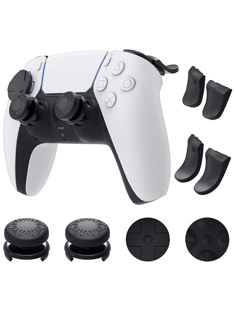 KASTWAVE Accessories Kit Bundle for PS5 Compatible with DualSense Controller, Thumb Grips Sticks Joystick + L2 R2 Trigger Extender+D-pad Button for Playstation 5 Controller, Anti-Slip Replacement Parts - Image 1