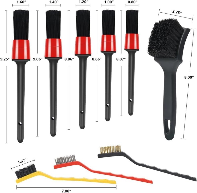 SWAMINE Car Detailing Brush Set - 4-Piece Kit for Interior & Exterior Cleaning - Premium Car Wash Brush for Professional Results ﻿car Duster Interior (3PCSBRUSH+1BRUSH) - Image 5