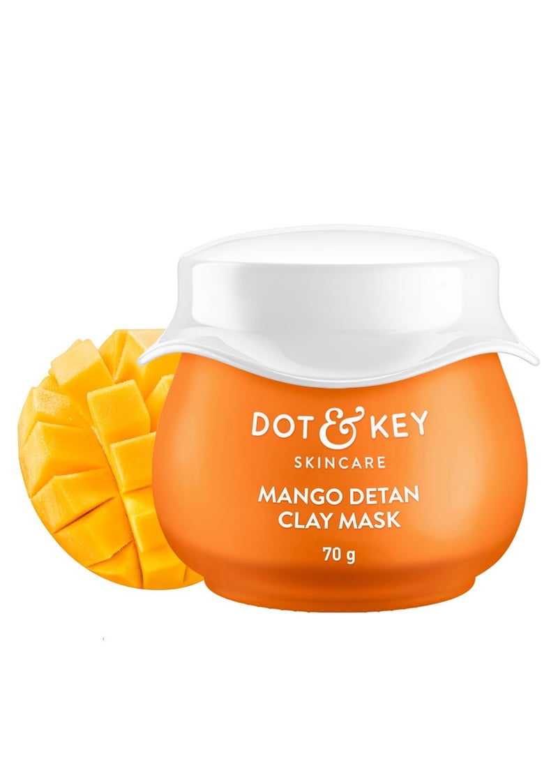 دوت آند كي قناع الطين لإزالة السمرة بالمانجو ديتان | قناع الطين للوجه بالجليكوليك واللاكتيك | رائع لجميع أنواع البشرة | عطر المانجو الطازج | 70 جرام - Image 1