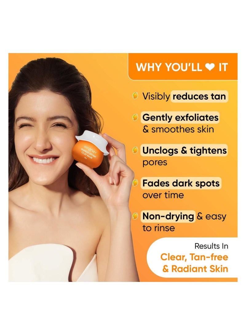 دوت آند كي قناع الطين لإزالة السمرة بالمانجو ديتان | قناع الطين للوجه بالجليكوليك واللاكتيك | رائع لجميع أنواع البشرة | عطر المانجو الطازج | 70 جرام - Image 2