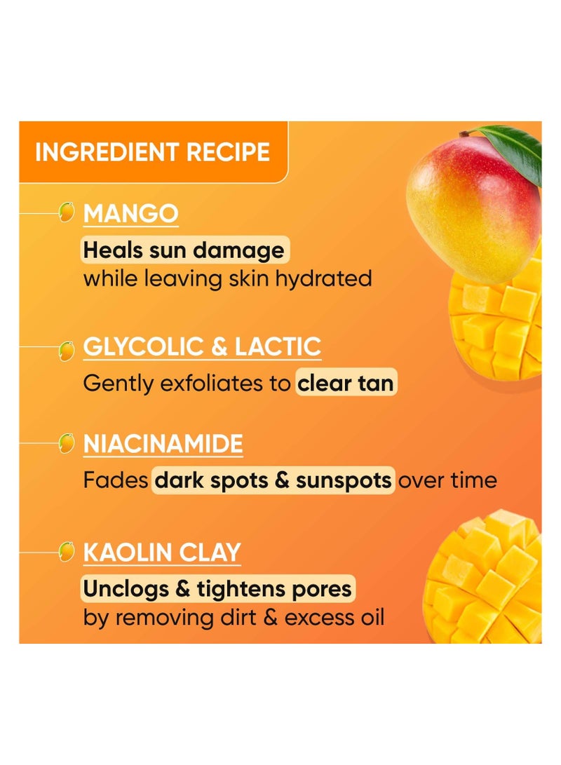 دوت آند كي قناع الطين لإزالة السمرة بالمانجو ديتان | قناع الطين للوجه بالجليكوليك واللاكتيك | رائع لجميع أنواع البشرة | عطر المانجو الطازج | 70 جرام - Image 5