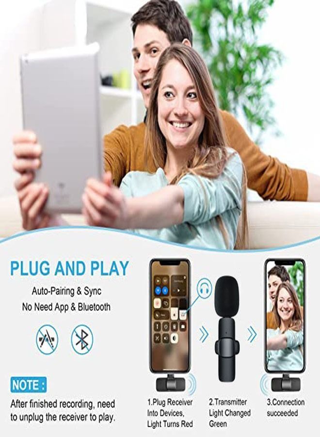 Mini Wireless Clip-on Lavalier Microphone Omnidirectional Mic 2 Transmitter 1 Receiver with Wind Type-C Port Replacement for Android Smartphone Live Stream Interview Video Conference - Image 3