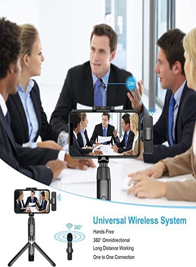 Mini Wireless Clip-on Lavalier Microphone Omnidirectional Mic 2 Transmitter 1 Receiver with Wind Type-C Port Replacement for Android Smartphone Live Stream Interview Video Conference - Image 2