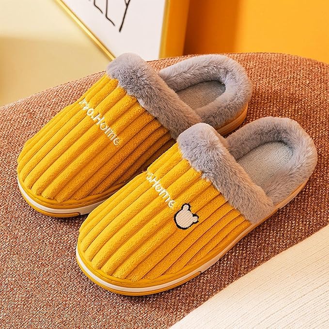 Krystle Comfortable Slippers, Classic Memory Foam Plush House Slippers, Warm Winter Slippers, Cotton (7-8 Years), Green - Image 2