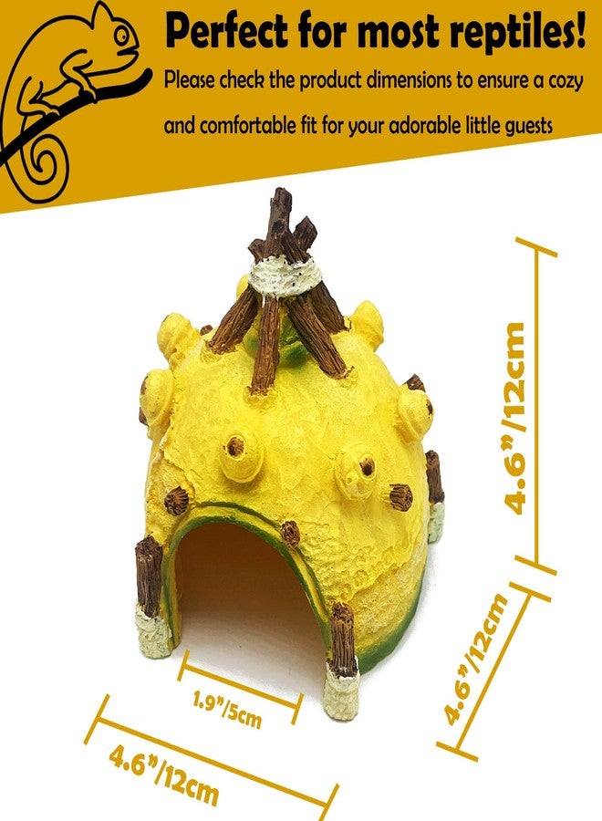 Kocris Casa Gecko Reptile Hide Leopard Geckos Bearded Dragon Small Caves Pitaya Decoration Lizard Crested Hideout Tank Accessories Snake Décor Amphibian Habitat - Image 3