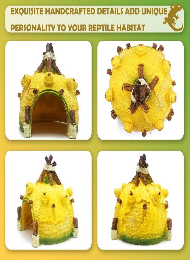 Kocris Casa Gecko Reptile Hide Leopard Geckos Bearded Dragon Small Caves Pitaya Decoration Lizard Crested Hideout Tank Accessories Snake Décor Amphibian Habitat - Image 4