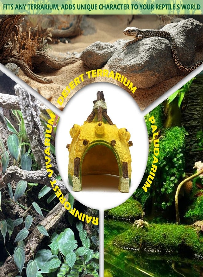 Kocris Casa Gecko Reptile Hide Leopard Geckos Bearded Dragon Small Caves Pitaya Decoration Lizard Crested Hideout Tank Accessories Snake Décor Amphibian Habitat - Image 5