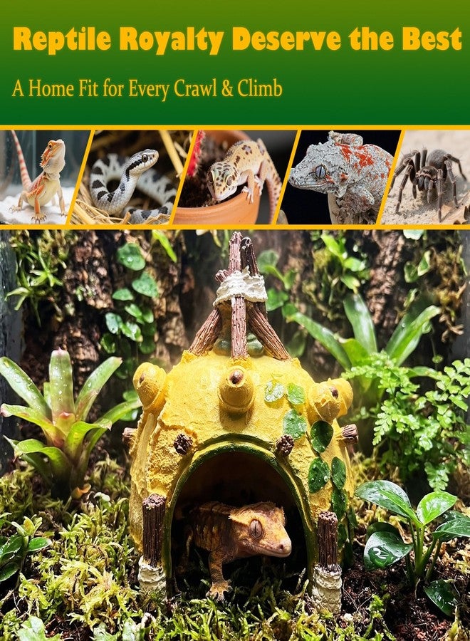 Kocris Casa Gecko Reptile Hide Leopard Geckos Bearded Dragon Small Caves Pitaya Decoration Lizard Crested Hideout Tank Accessories Snake Décor Amphibian Habitat - Image 2