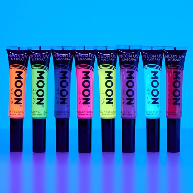 Moon Glow Neon UV Mascara Choose from 8 colours Glows brightly under UV Lighting Set of 8 - Image 3