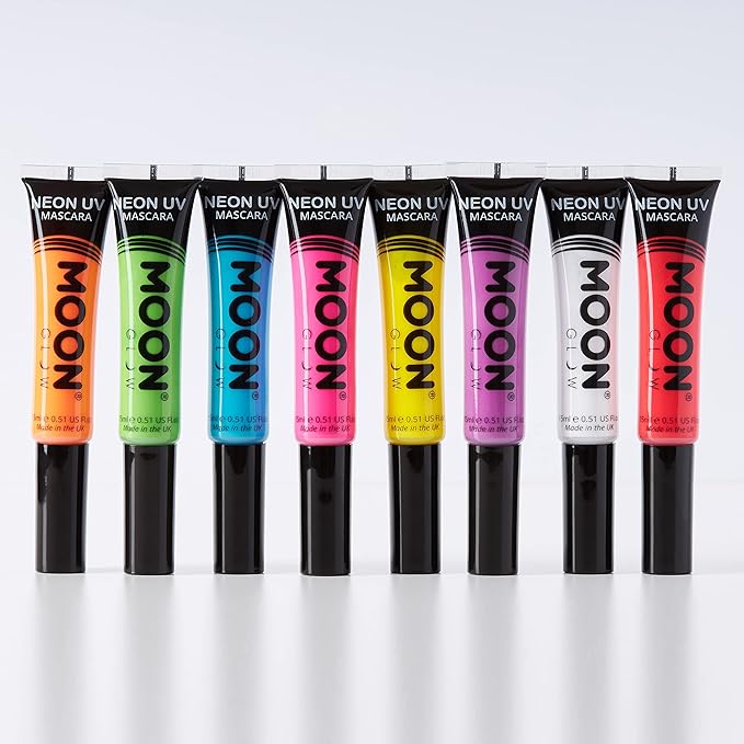 Moon Glow Neon UV Mascara Choose from 8 colours Glows brightly under UV Lighting Set of 8 - Image 2