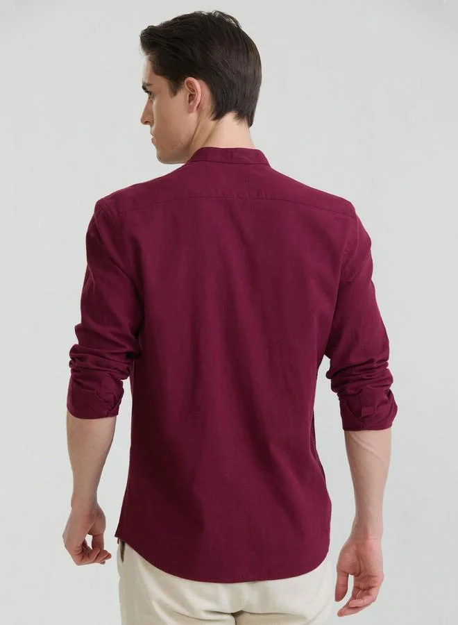 FELIX HARDY Men's Cotton Linen Blend Long Sleeve Shirt