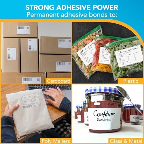 Shop4Mailers 6-Up White Permanent Self Adhesive Shipping Labels 3 1/3” x 4” Easy Peel Stickers for Laser & Inkjet Printers - 100 Sheets - 600 Count Labels - Image 5