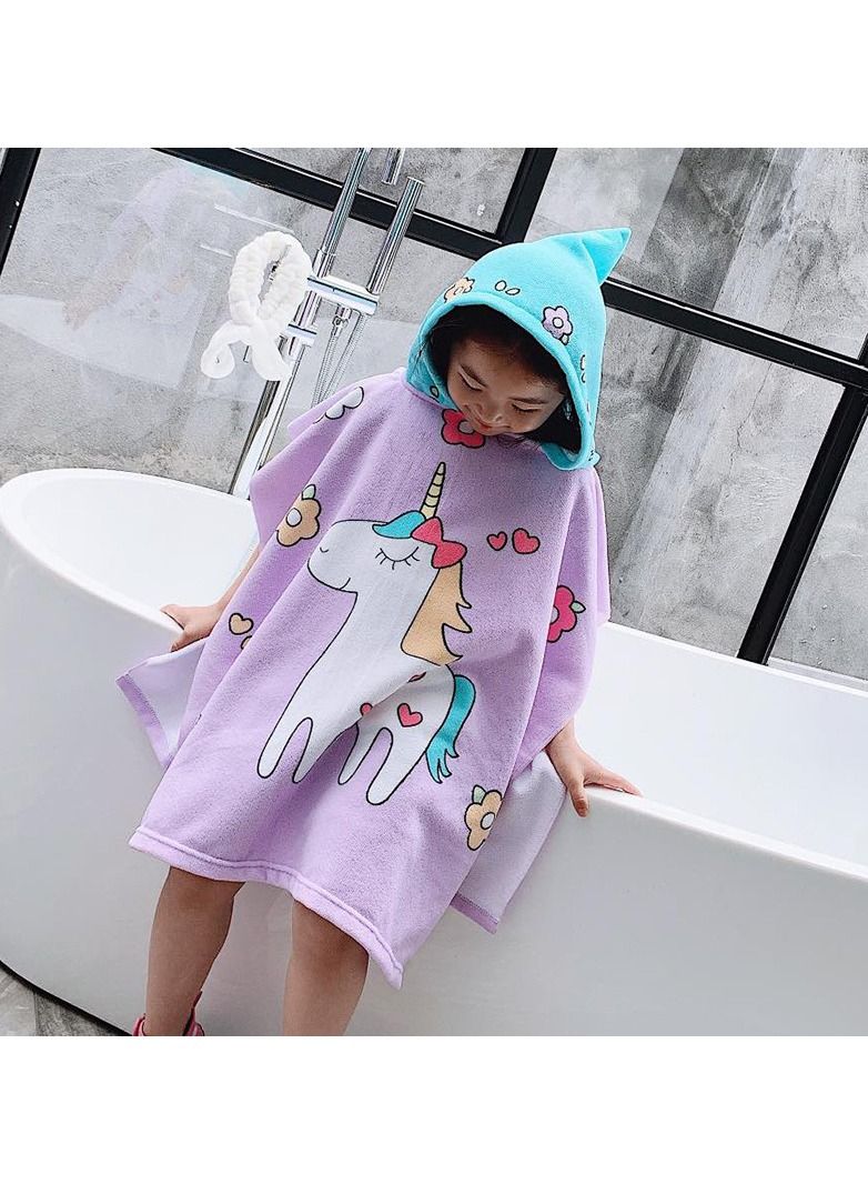 With Hood Coral Fleece Cloaks Bath Towel