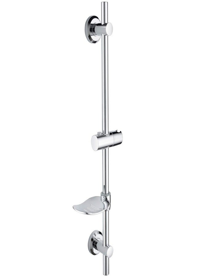 Tecmolog Drill Free Shower Slide Bar ABS Plastic Height/Angle Adjustable Shower Rail Suction with Dish Chrome, BC4044 - Image 1