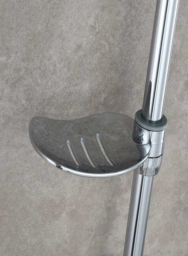 Tecmolog Drill Free Shower Slide Bar ABS Plastic Height/Angle Adjustable Shower Rail Suction with Dish Chrome, BC4044 - Image 5