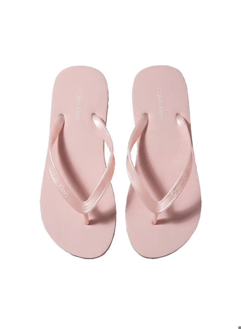 CALVIN KLEIN Potpourri Arwa - Metallic Pearlised Flip Flops for Women | Best Price UAE