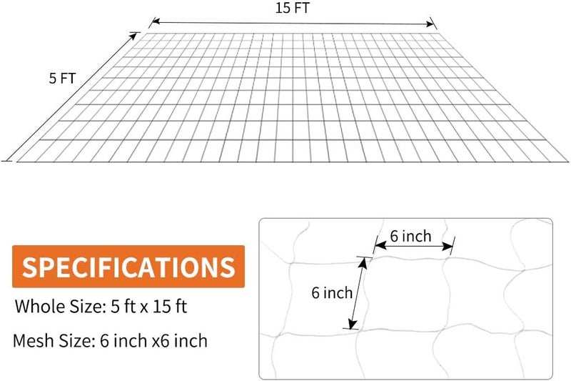 Tcamp Heavy-Duty Polyester Plant Trellis Netting 5 x 15ft (1 Pack) (5 Ft X 15 Ft) - Image 4