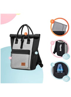 Kinderkraft حقيبة ظهر مون باك للحفاضات - رمادية  - Image 4