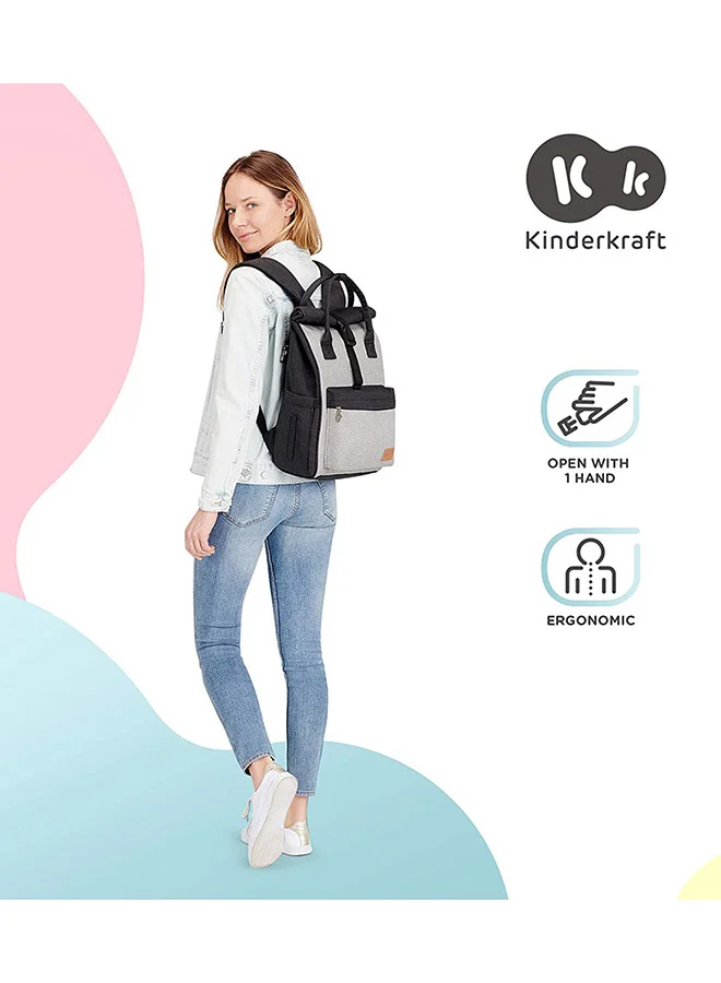 كيندركرافت حقيبة ظهر للحفاضات مون باك رمادي