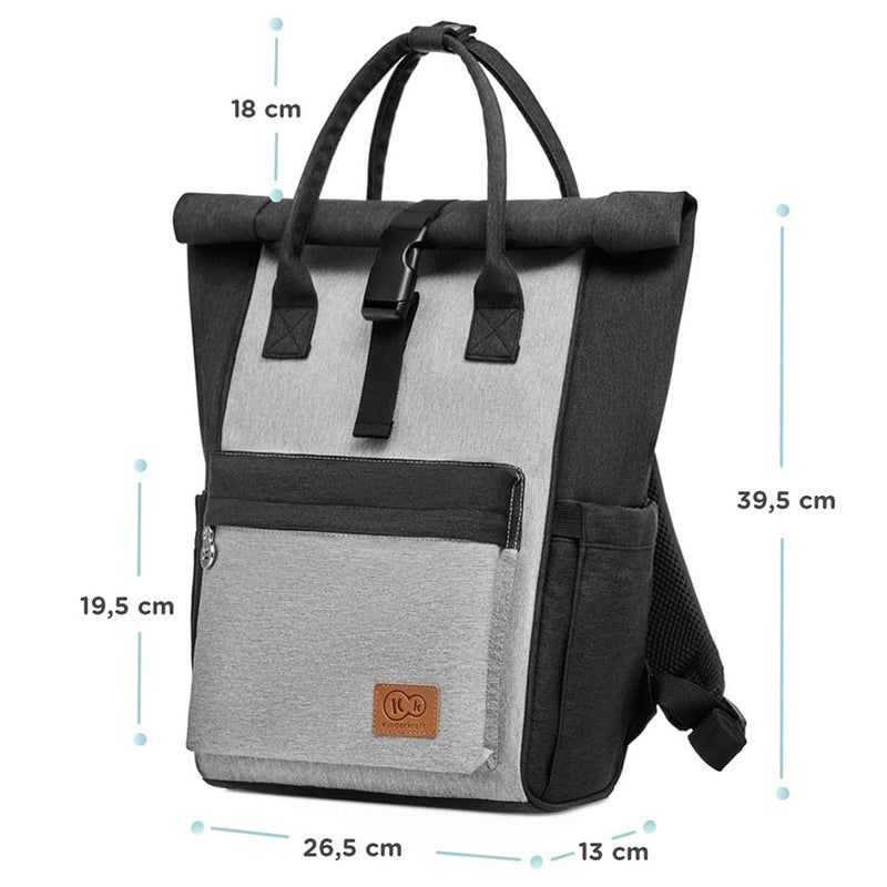 Kinderkraft Moonpack Diaper Backpack Grey - Image 4