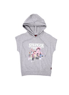 Stranger Things Girls Sleeveless Hooded Sweat Top  - Image 1