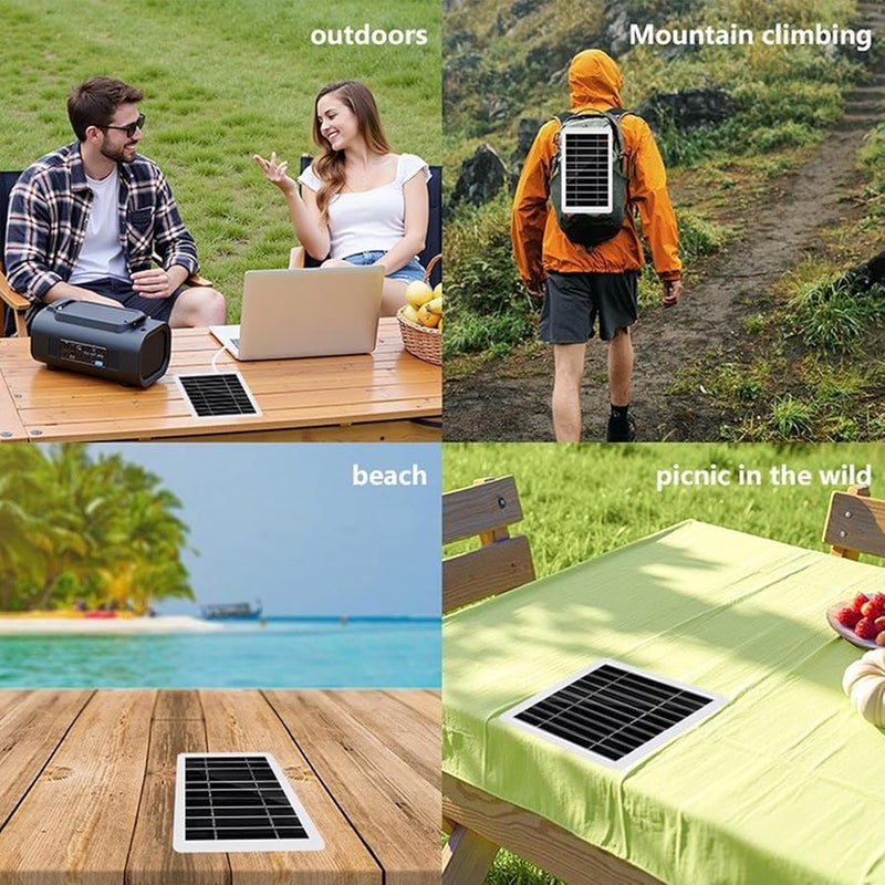 لوحة شمسية أحادية البلورية محمولة 5 فولت مقاومة للماء للسيارات الترفيهية والقوارب والسفر في الهواء الطلق - Image 5