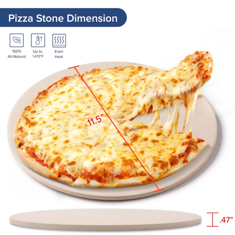 Nuwave 11.5 Inch Pizza Stone, New and Improved .47 Inch Thickness, Durable, Safe Baking Stone for Grill or Oven, Thermal Shock Resistant, Natural Cordierite Baking Stone, 1,472 Â°F Resistant, Round - Image 4
