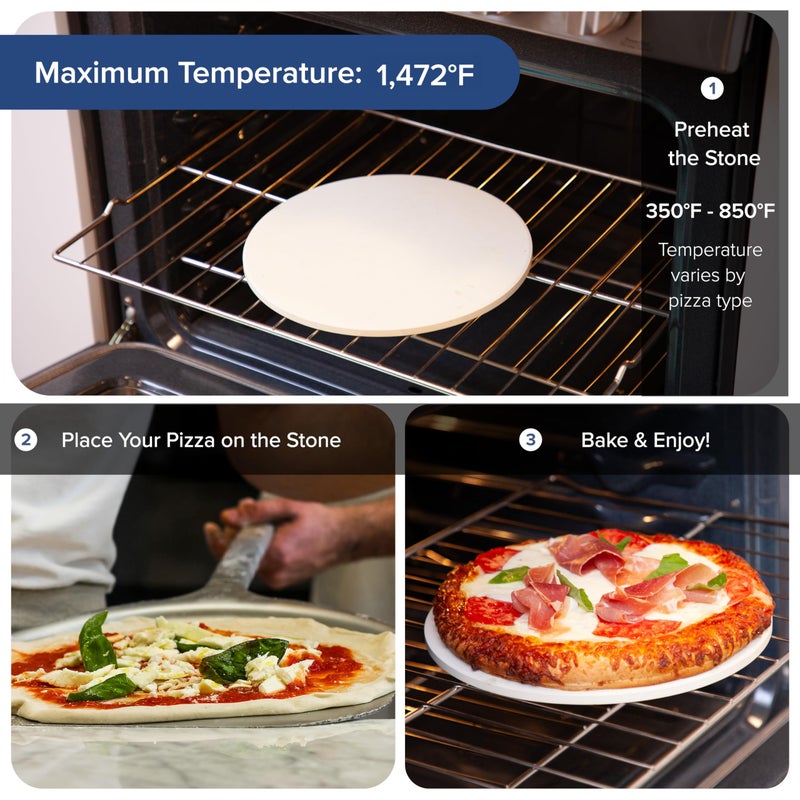 Nuwave 11.5 Inch Pizza Stone, New and Improved .47 Inch Thickness, Durable, Safe Baking Stone for Grill or Oven, Thermal Shock Resistant, Natural Cordierite Baking Stone, 1,472 Â°F Resistant, Round - Image 2