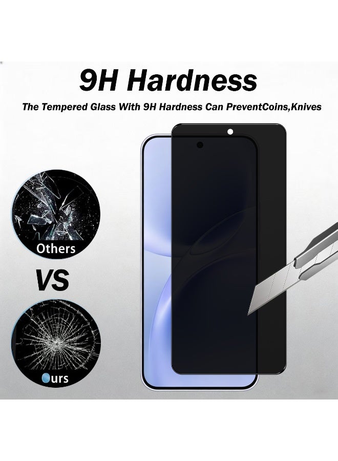 Wechdo 2 in 1 for Vivo V70 FE 5G Premium Tempered Glass Privacy Screen Protector, 1 Pack Front Privacy Screen Protector and 1 Pack Camera Lens Film, with 9H Hardness, Anti-Fingerprint, Anti-Shatter, Bubble-Free & Easy Installation - Image 4