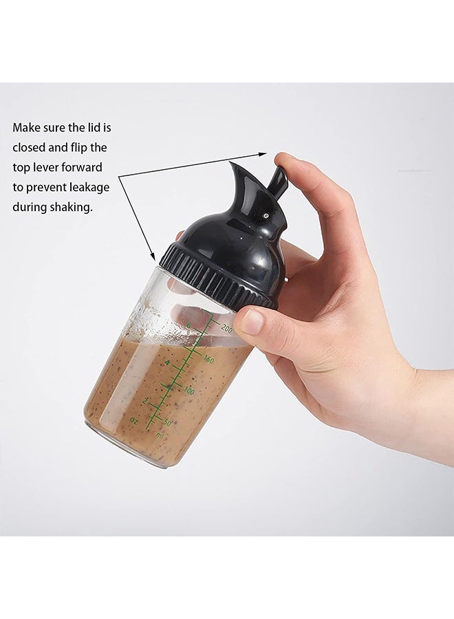 2 Pack 200ML Salad Dressing Shaker Container, 7 Oz Salad Dressing Mixer Bottle Mixer Dispenser, Dripless Pour, Soft Grip, BPA Free - Image 3