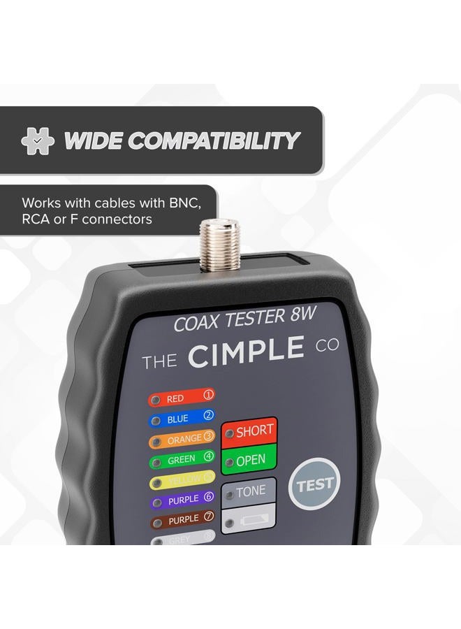 THE CIMPLE CO 8 Port Coax Cable Mapper, Tester, Tracer, and Toner - Commercial Grade Coaxial Wire Continuity Checker - Image 3
