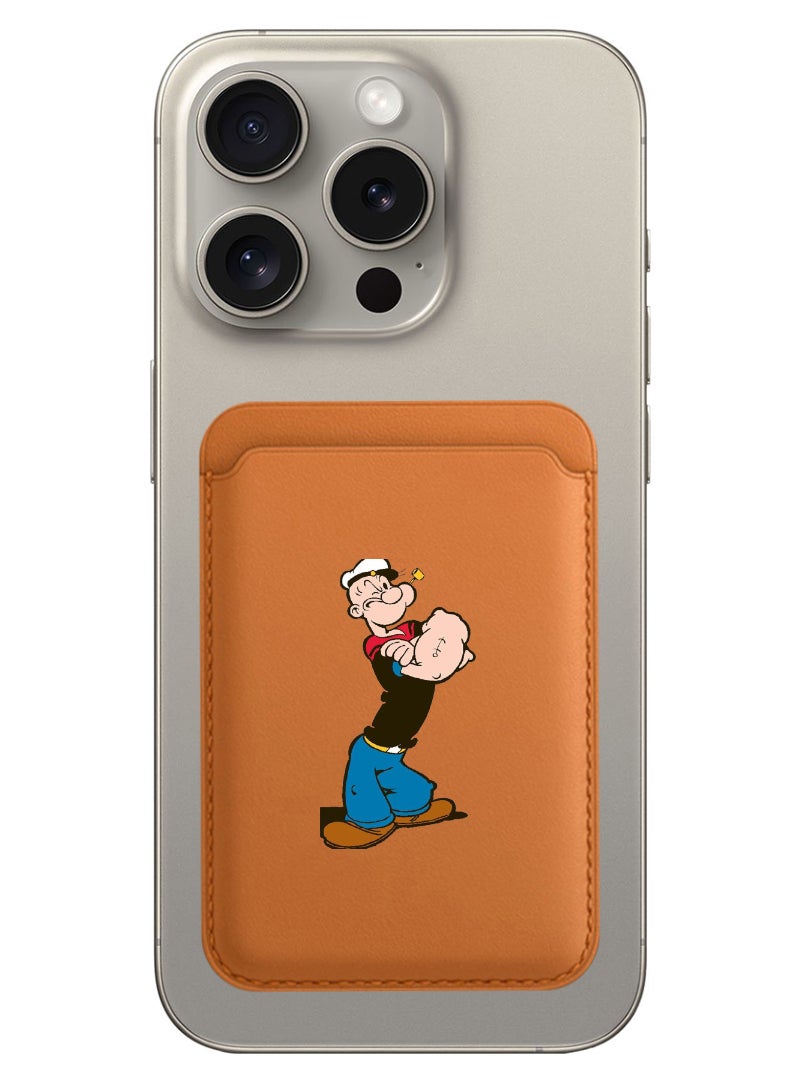 Theodor Magnetic Wallet, Compatible with MagSafe Wallet, for iPhone Wallet, for iPhone 16/15/14/13/12 Series, Not for iPhone 13/12 mini, 3 Card Holder, Vegan Leather, Brown - Popey - Image 1