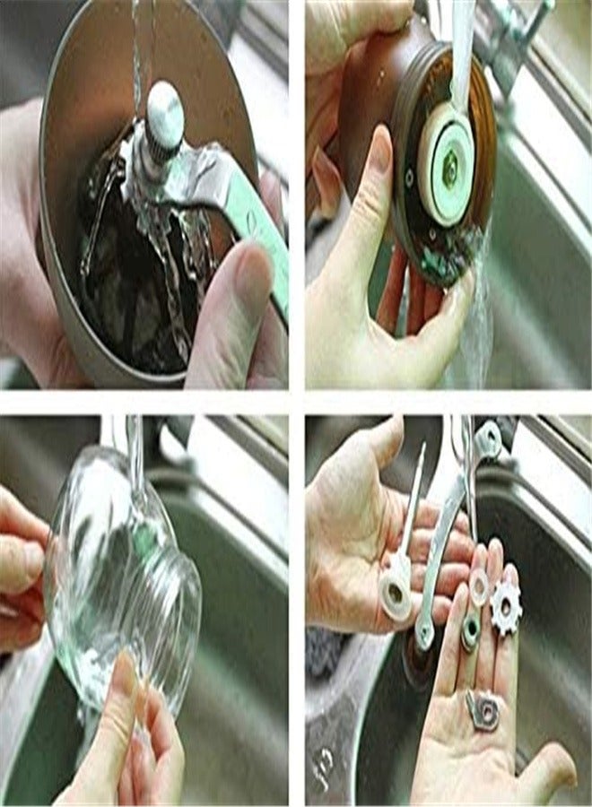 Goolsky Manual Coffee Grinder with Ceramic Burrs,Coffee container capacity:12 oz（350 ml）, Black, with Stainless Steel Handle and Silicon Cove - Image 4