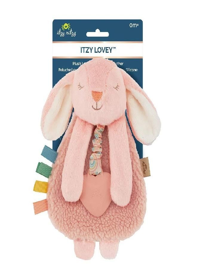 Itzy Ritzy - Itzy Ritzy - Itzy Lovey Including Teether, Textured Ribbons & Dangle Arms; Features Crinkle Sound, Sherpa Fabric and Minky Plush; Bunny - Image 1