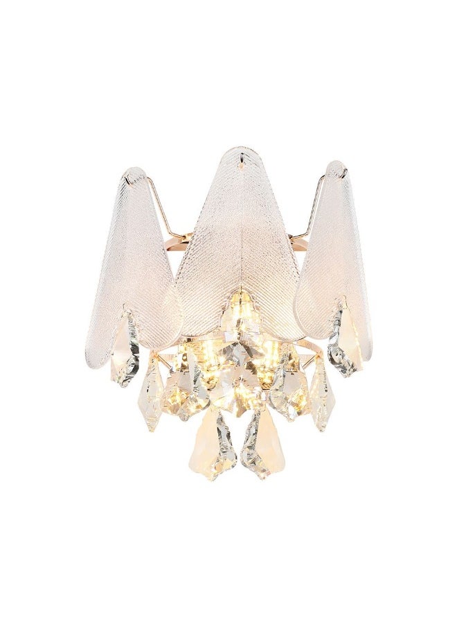 DANUBE HOME Danube Home Babylonia Crystal Wall Sconce For Living Room, Bedroom| Indoor Wall Light With 2 - E14 Socket (8W Bulb Not Included)| Metal+Crystal Frame, Clear Finish - L30xW30xH30cm (1 Year Warranty) 
