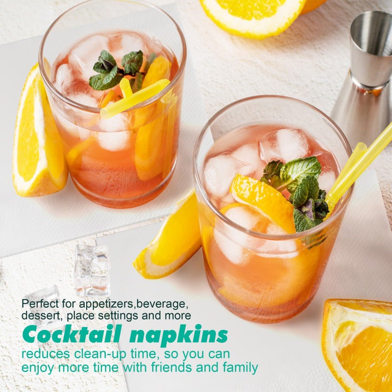 JINVOGREEN 1000 Count Cocktail Napkins Bulk 1-Ply White Beverage Paper Napkins Disposable for Bars, Lunch, Parties, Restaurant and Everyday Use - 5.3 x 5.3 Inch Folded - Image 5