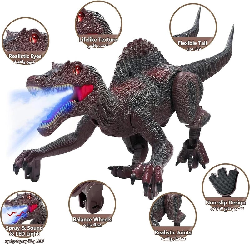 Oasisgalore Spinosaurus Dinosaur Toy For Kids, ,Jurassic World D Rex Toys Spinosaurus Hammond Collection,Educational Christmas Birthday Gift For Boys Girls Age 3+ (Red-Gray) - Image 3