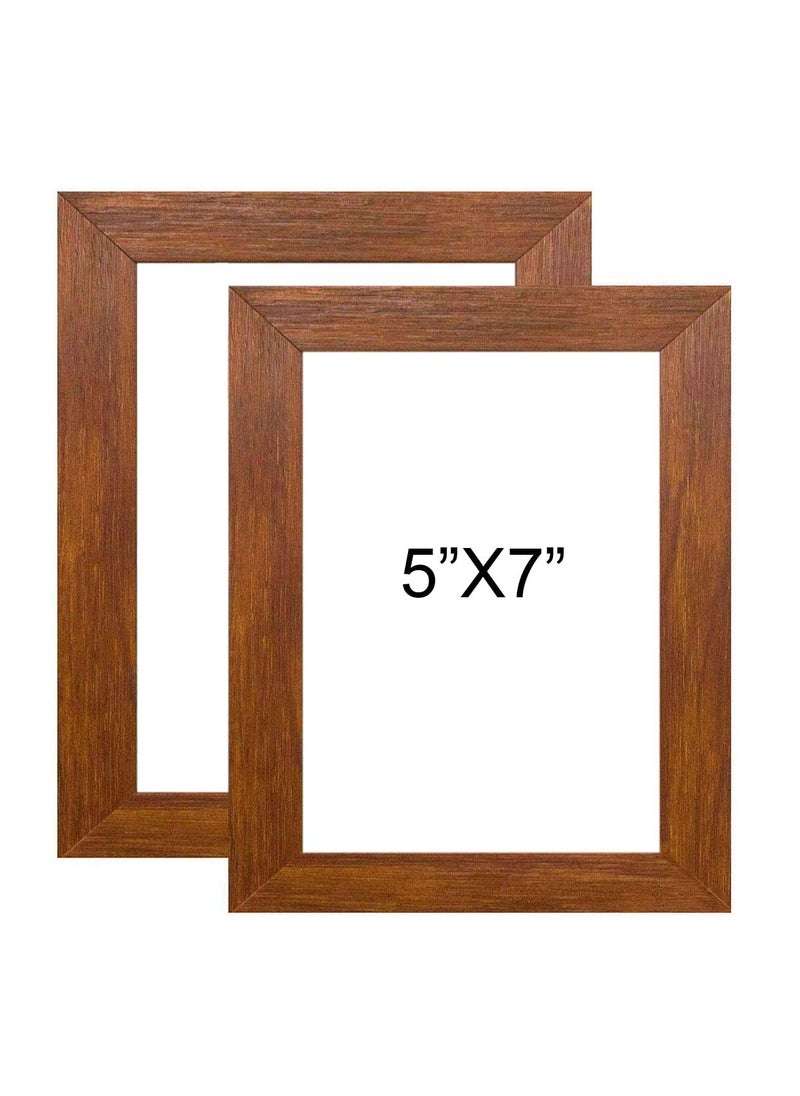 Art Street Art Street - Set of 2 Wall and Table Top Photo Frames Perfect for Family Office Table Decorations(2 units of 5x7) -Brown  - Image 3
