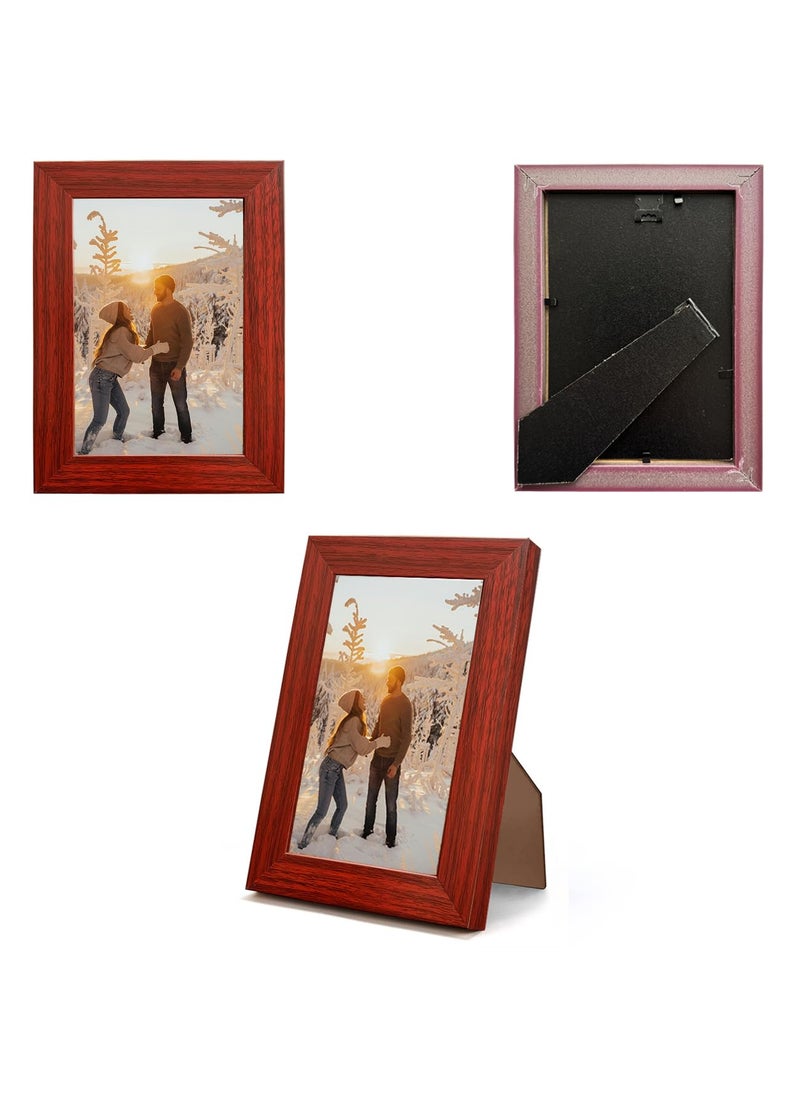 Art Street Art Street - Set of 2 Wall and Table Top Photo Frames Perfect for Family Office Table Decorations(2 units of 5x7) -Brown  - Image 4