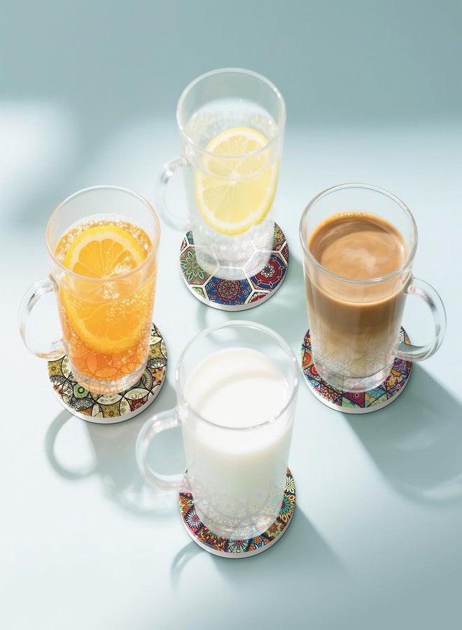 Jacklove 6-Pack Absorbent Coasters for Drinks, Ceramics Coaster Set for Table, Modern Cup Coasters - Image 5