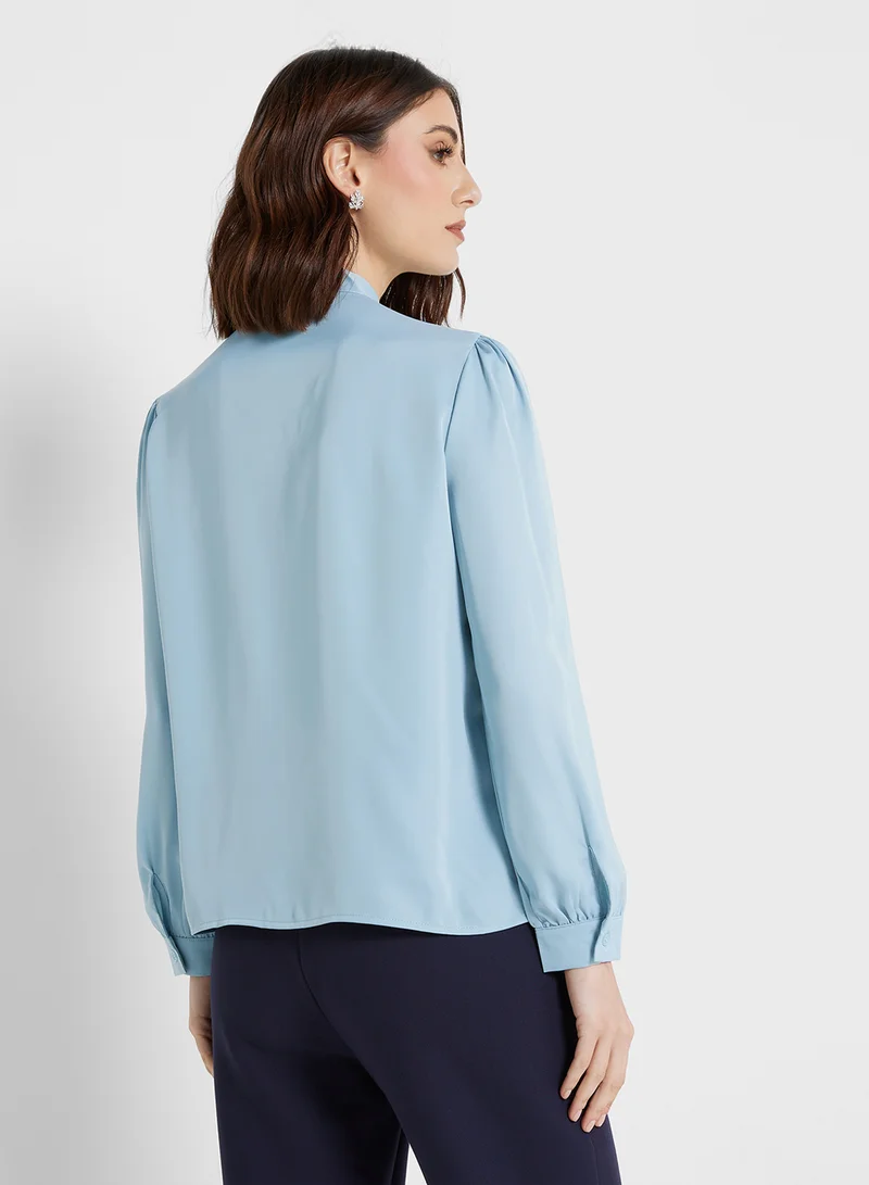 ELLA Button Down Shirt With Tie Detail