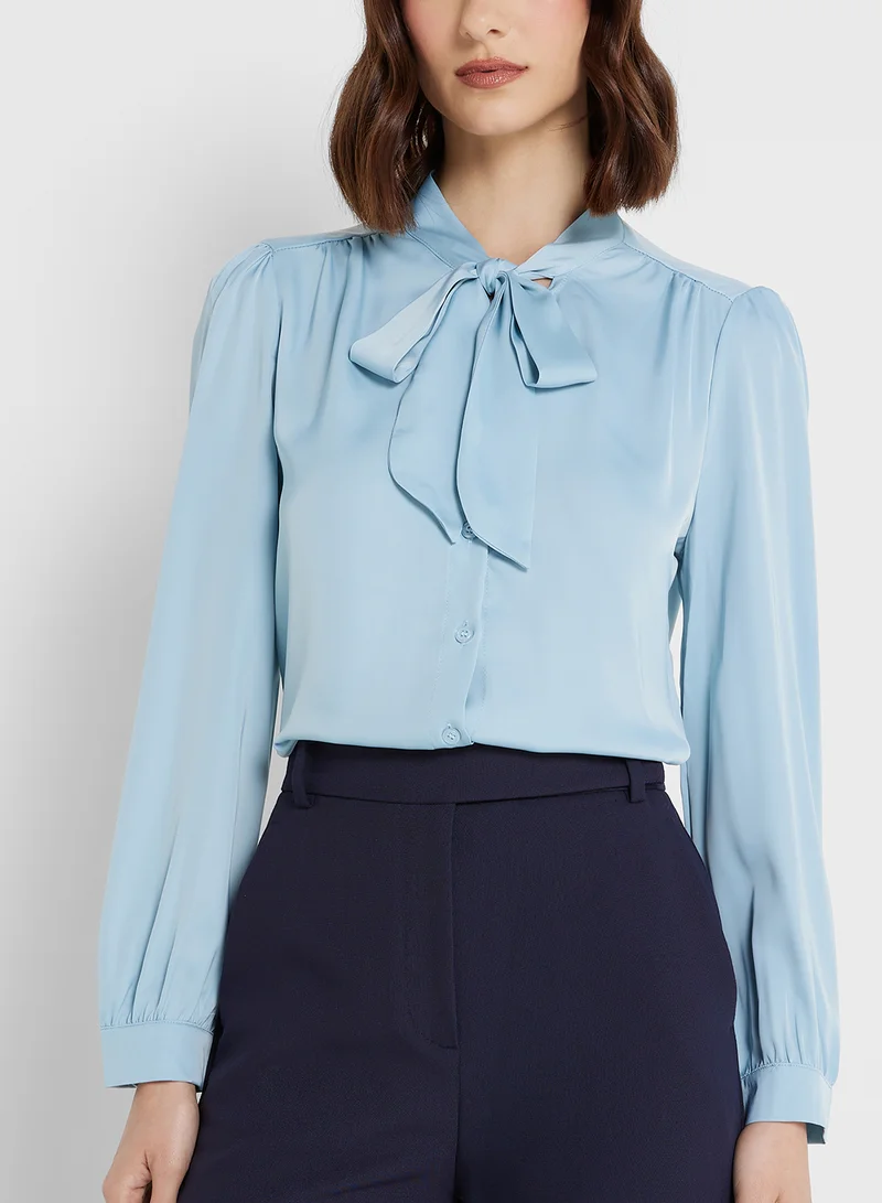 ELLA Button Down Shirt With Tie Detail