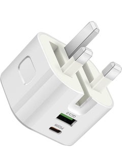 20W USB C Fast Charger, Wall Plug, 2 Ports PD&QC 3.0 Fast Charger Plug Compatible for iPhone 14/14 Pro,13/13 Pro 12/12 Pro/12 Pro Max/11/XS/XR, iPad, Galaxy, Huawei etc