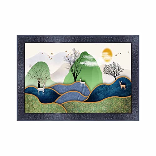 pnf Poster And Frames Deer Wall Painting With Acrylic Sheet | For Living Room, Bedroom | Home Decoration Item | Best Gifting Option (10 * 14inch,Multicolour,Synthetic) 27558 - Image 1