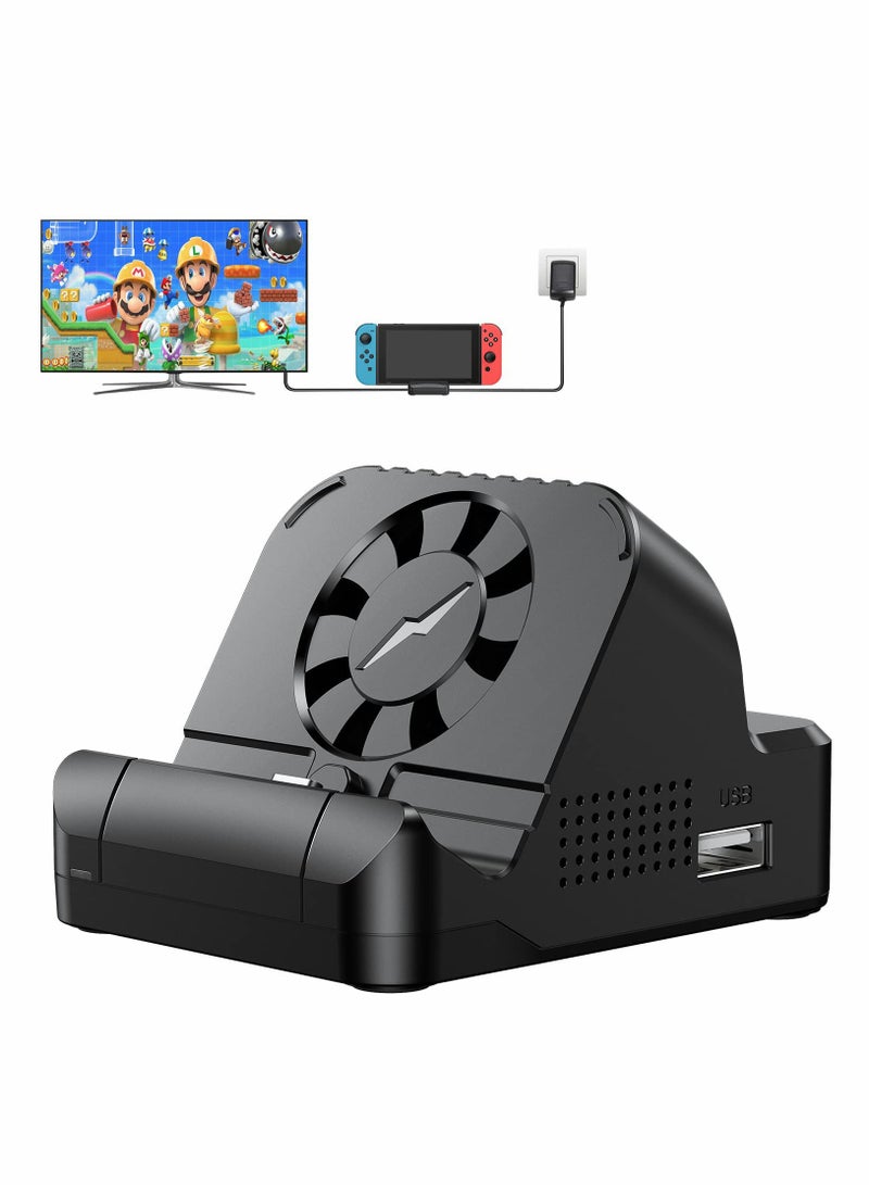 KASTWAVE TV Docking Station for Switch, Portable for Switch Dock to NS PD Protocol Avoids, Cooling Fan, USB 3.0 Port - Image 1
