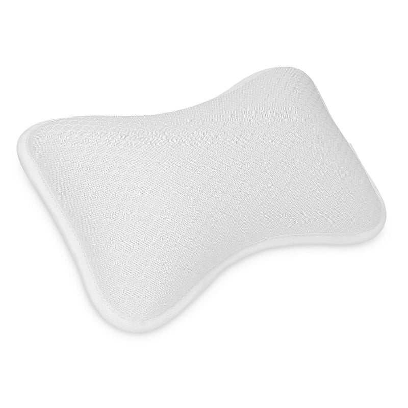 Navaris وسادة استحمام نافاريس صغيرة مضادة للانزلاق من بوليستر أبيض دعم مريح لحوض الاستحمام وحوض الاستحمام الساخن والسبا المنزلي والاسترخاء