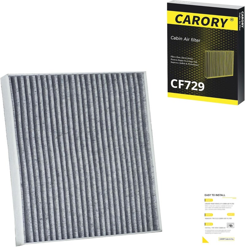 Carory Cabin Air Filter w/Activated Carbon for Dodge Journey (2009-2020), Chrysler 200 (2011-2014), Sebring, Jeep Compass (2007-2017), Ram 1500/2500/3500 (2011-2015), OE# 05058693AA - Image 1