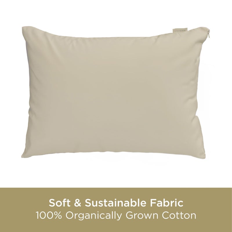 Aller-Ease AllerEase Organically Grown Soft Cotton Odor Neutralizing Allergy Defense Zippered Pillow Protector- Standard/Queen- 2 Pack - Image 4