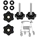 Hariendny 2 Pack Adjustment Knobs Rollators Walker Accessories Adjustable Height Arm Track Bolt Set Walker Handle Grips Screw with Knob M6 T Track Bolts - Image 1